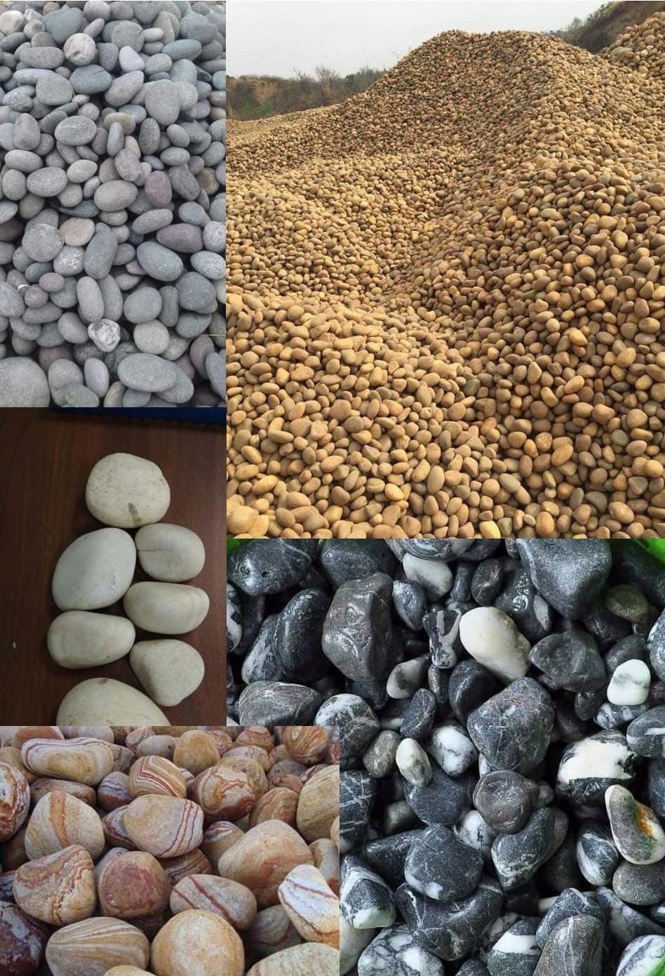 Luxora Stone Factory Operations and Bulk Pebble Stockpiles