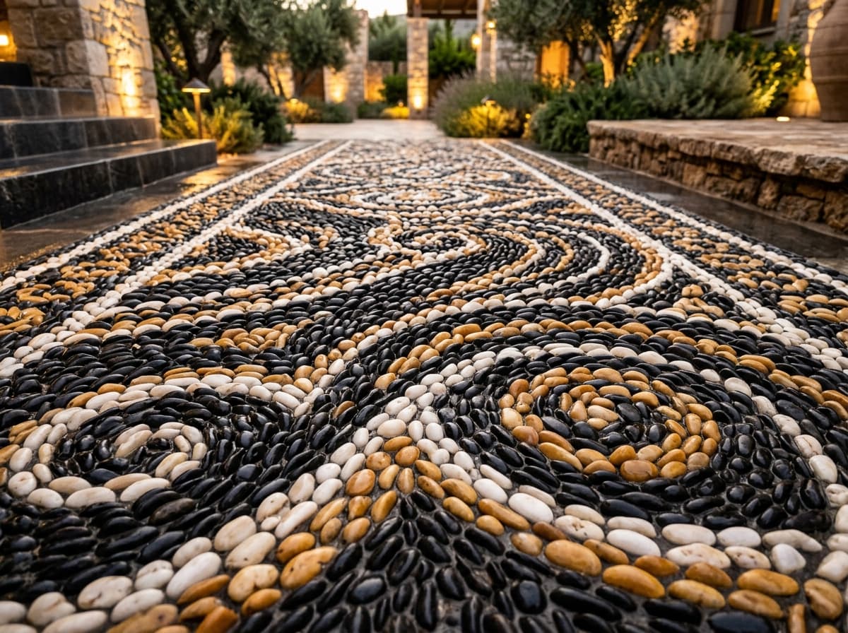Artisanal Decorative Pebble Mosaic